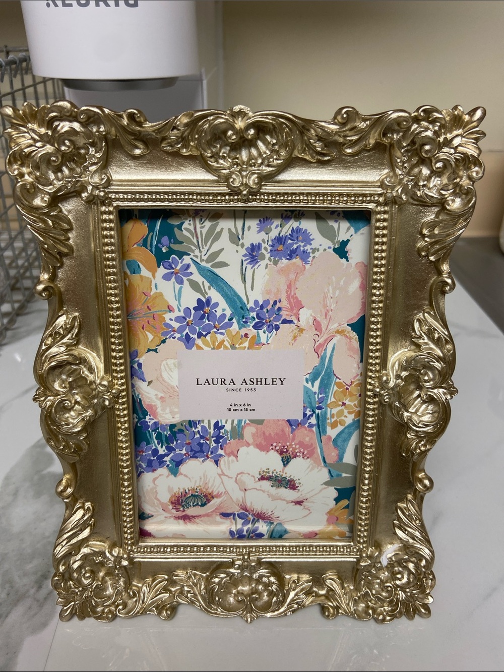 Laura Ashley Gold Ornate Frame with Floral Mat